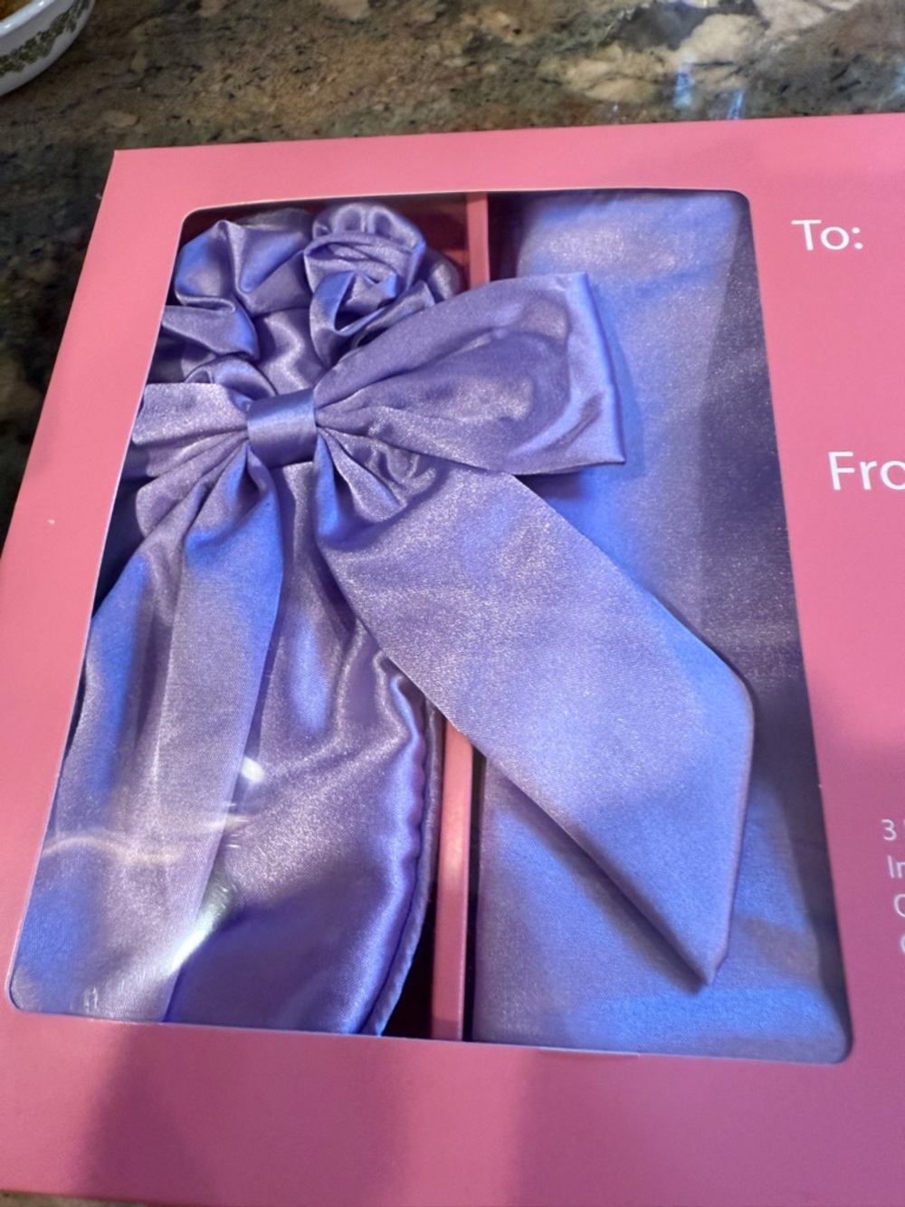 Satin Bow, Eye Mask ,Pillowcase Set - Lavender and Red - Picture 2 of 11